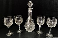 Full set: decanter with stopper and four goblets