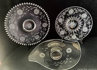 Three platters showing sizes and rims