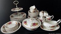 Group view of complete 52-piece Rose Garden set