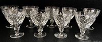 Group view of nine Royal Doulton Georgian crystal water goblets