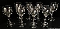 Front view of all eight Mikasa Alessandra wine glasses