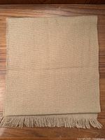 Scarf folded showing overall color, weave and fringe