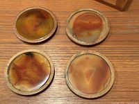 four agate coasters top view