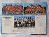 Full calendar page showing all three team photos and text