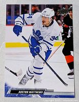 Front of Auston Matthews Upper Deck card