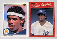 Both Deion Sanders rookie cards side by side
