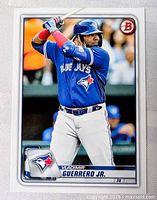 Front view of Vladimir Guerrero Jr. Bowman trading card