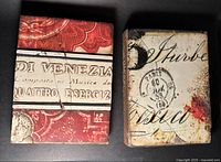 Front view of both Sid Dickens tiles Venice and Postmark