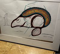 Full view of framed painting showing subject and frame