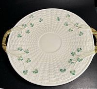 Top view showing shamrock design and basket weave texture