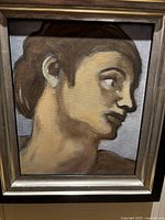 Full view of framed oil portrait