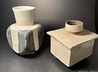 vase and lidded box front view