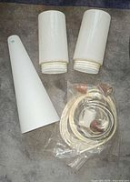 Conical shade, two cylindrical covers, sealed pendant cord kit