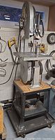 Full view of band saw on stand