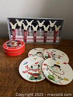 Coasters, tin, garland package