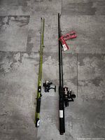 Both fishing rod and reel combos side by side full length