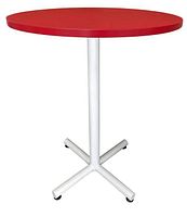 Red Round Resin Bar Table, White Steel Base | Maxsold