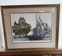 full view of framed signed Bluenose II print