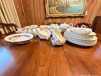 Full dinnerware set on table