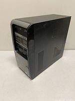 Left-front three-quarter view of desktop tower