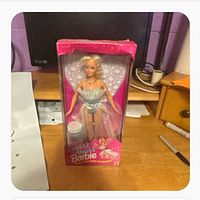 Front view of sealed Bubble Angel Barbie in box