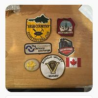 Group shot showing all eight patches