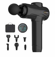 Stock image of Yanran massage gun with attachments and case