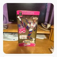 Front view of sealed Olympic Gymnast Barbie doll in box