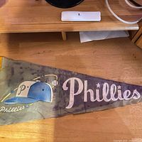 Full view of pennant showing graphics and binding