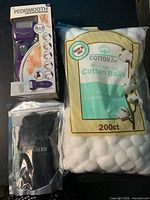Pedismooth device, cotton balls bag, cosmetic kit