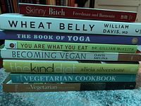 Stack view of all eight book spines