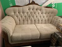Front view of Victorian loveseat