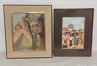 Front view of both framed artworks