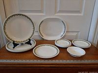 Group shot of all Corelle dinnerware pieces on table