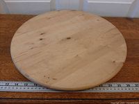 Top view showing full round surface and wood grain