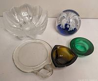 Group shot of all five glass pieces