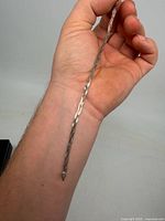 Full view of braided sterling silver bracelet