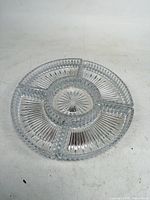 Top view of round divided crystal tray