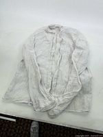 Front view of white linen Zara shirt