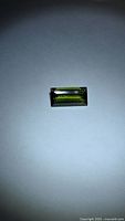 Top view of rectangular green tourmaline