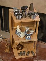 full view of shelf and all items in place