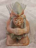 Front view of terracotta warrior figure vase