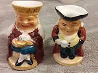 Front view of both Burlington Ware character jugs