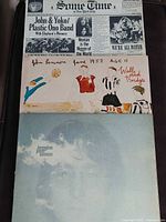 Three LP jackets: Some Time In New York City, Walls And Bridges, Imagine