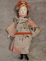 Front view of entire 12" Chinese opera doll