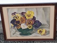 Full view of framed lithograph showing artwork and frame