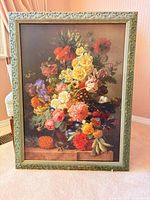 Front view of framed Van Dael floral print