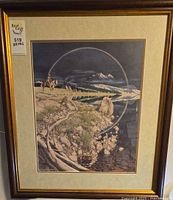 Full view of framed Bev Doolittle print with mat and frame