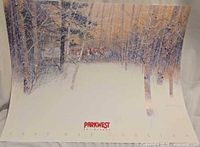 Full view of signed Gary Max Collins winter sleigh lithograph poster