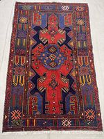 Full view of Zanjan rug showing overall pattern and size